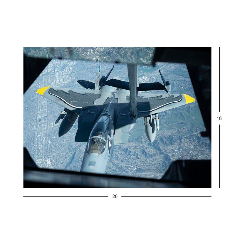 F-15E Strike Eagle approaches a KC-10 Extender Eagle Jigsaw Puzzle