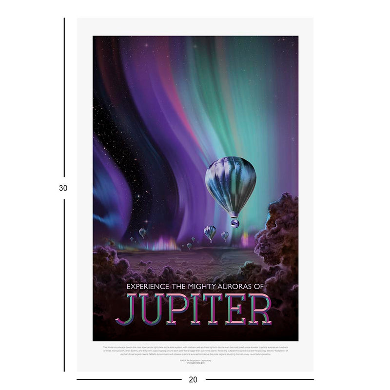 Retro NASA Jigsaw Puzzle: Experience the Mighty Auroras of Jupiter