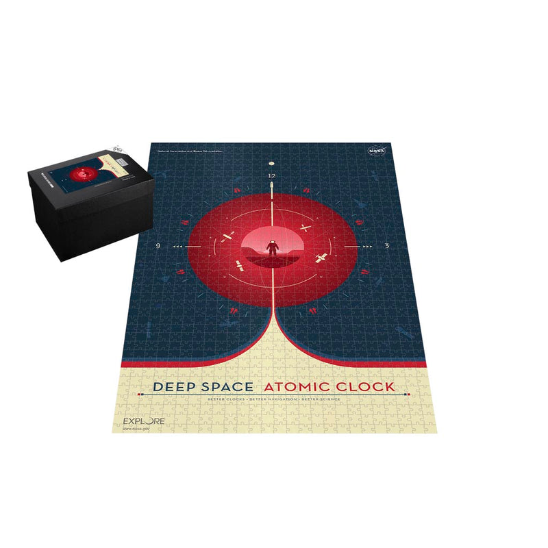 Retro NASA Jigsaw Puzzle: Deep Space Atomic Clock Red