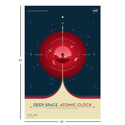 Retro NASA Jigsaw Puzzle: Deep Space Atomic Clock Red