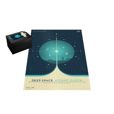 Retro NASA Jigsaw Puzzle: Deep Space Atomic Clock Blue