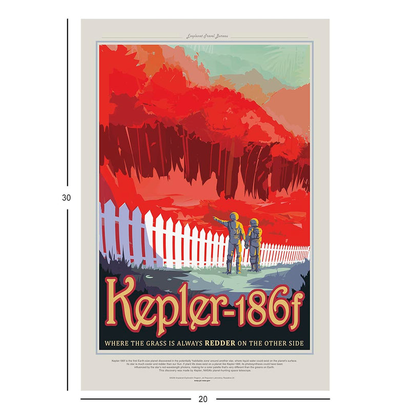 Retro NASA Jigsaw Puzzle: Kepler 186f Where The Grass is Always Redder on the Other Side