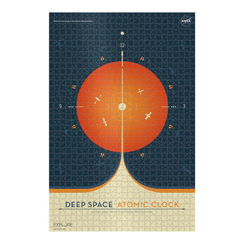 Retro NASA Jigsaw Puzzle: Deep Space Atomic Clock Orange