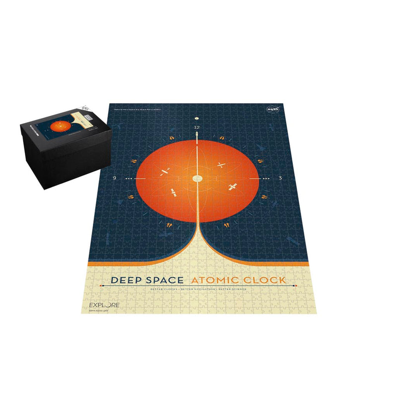 Retro NASA Jigsaw Puzzle: Deep Space Atomic Clock Orange