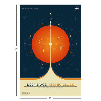 Retro NASA Jigsaw Puzzle: Deep Space Atomic Clock Orange