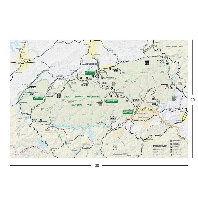 Great Smoky Mountains National Park Map Jigsaw Puzzle