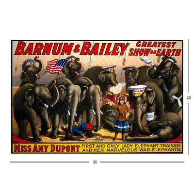Barnum & Bailey Greatest Show On Earth Circus Poster Jigsaw Puzzle