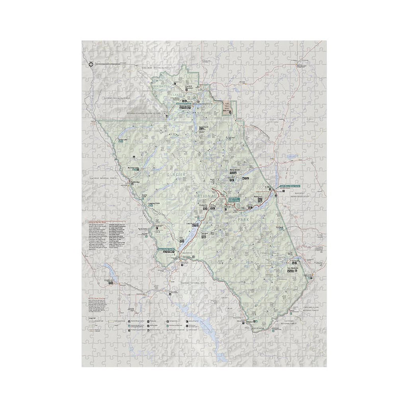 Glacier National Park Map Jigsaw Puzzle