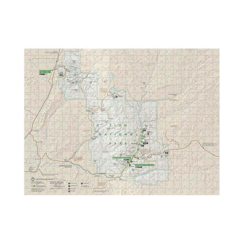 Zion National Park Map Jigsaw Puzzle