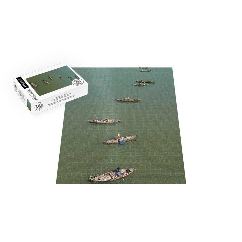 Fishing boats on the Jamuna River Jigsaw Puzzle