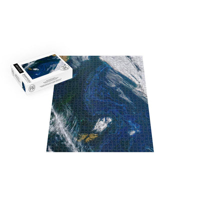 Terra Satellite Image of Phytoplankton Blooms of Coast of Argentina Jigsaw Puzzle