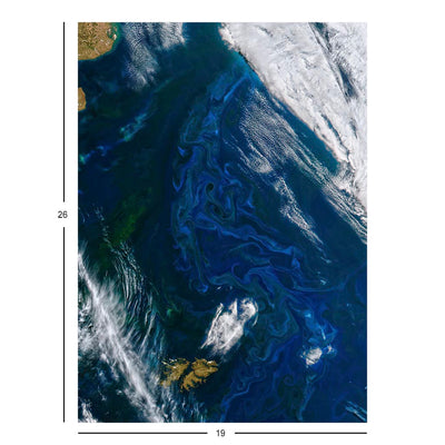 Terra Satellite Image of Phytoplankton Blooms of Coast of Argentina Jigsaw Puzzle