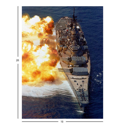 Battleship USS Iowa (BB-61) Firing its Mark 7 16-inch/50-caliber Guns Jigsaw Puzzle