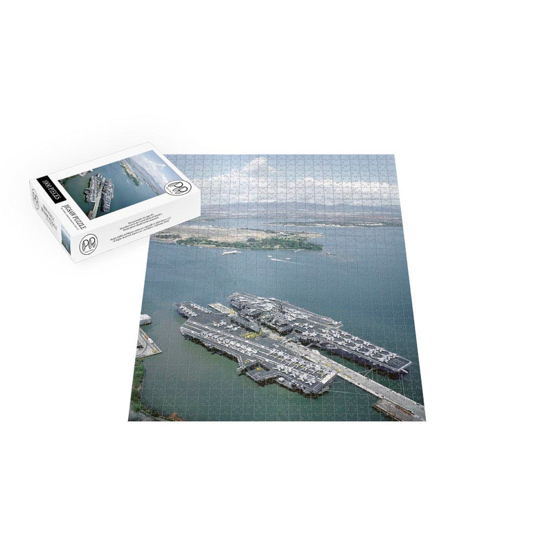 Aircraft Carriers USS Midway (CV 41) and USS Independence (CV 62) Tied Up at Pearl Harbor, Hawaii Jigsaw Puzzle
