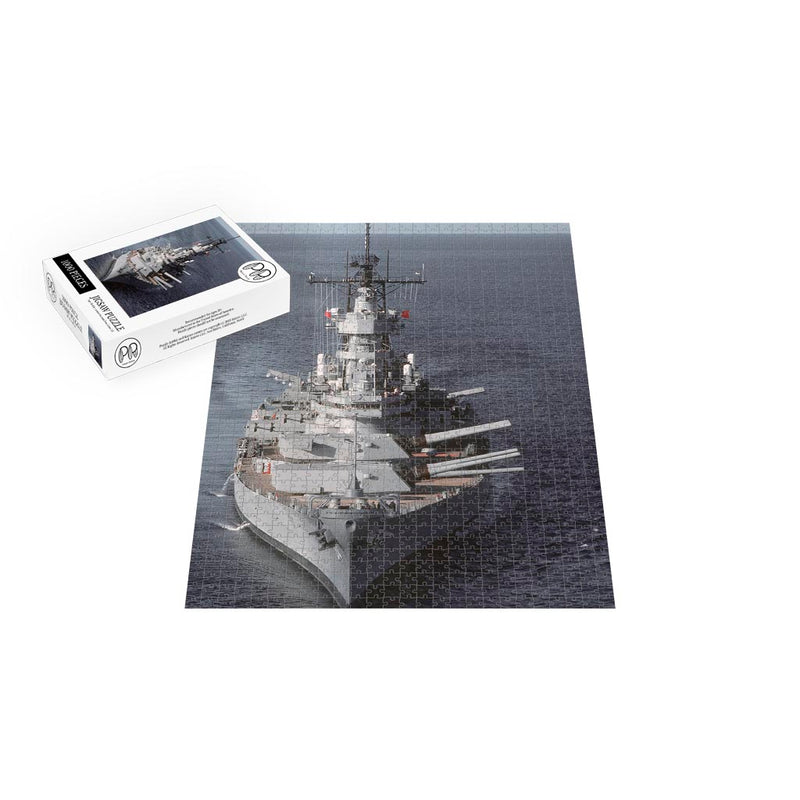 Battleship USS Wisconsin (BB 64) With Its Gun Turrets Trained To Port Jigsaw Puzzle