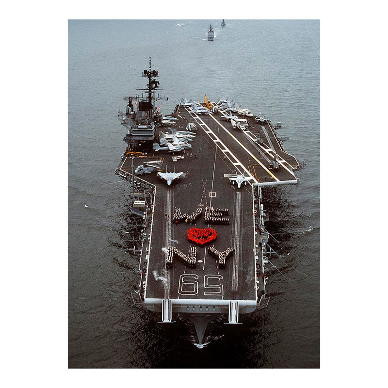 Aircraft carrier USS Forrestal (CV-59) Crew Form WE LOVE N.Y. During Fleet Week Celebrations Jigsaw Puzzle