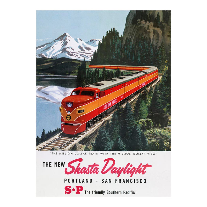 Southern Pacific Shasta Daylight Vintage Train Poster Jigsaw Puzzle