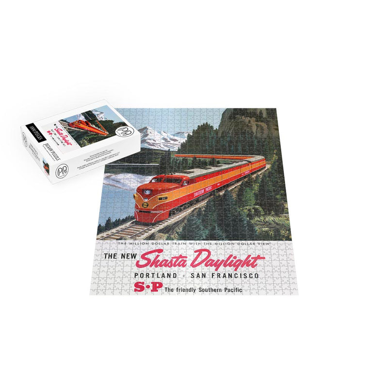 Southern Pacific Shasta Daylight Vintage Train Poster Jigsaw Puzzle