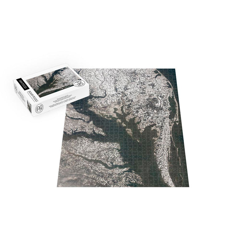 ISS Photograph of Snowy Day in Chesapeake Bay Jigsaw Puzzle