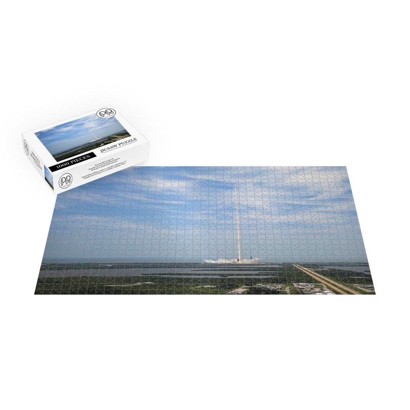 A Dragon Beams Up From Kennedy Space Center Jigsaw Puzzle