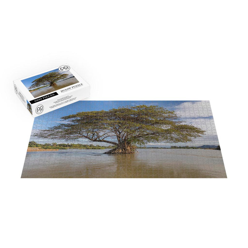 Rain Tree in the Mekong, Don Loppadi, Laos Jigsaw Puzzle