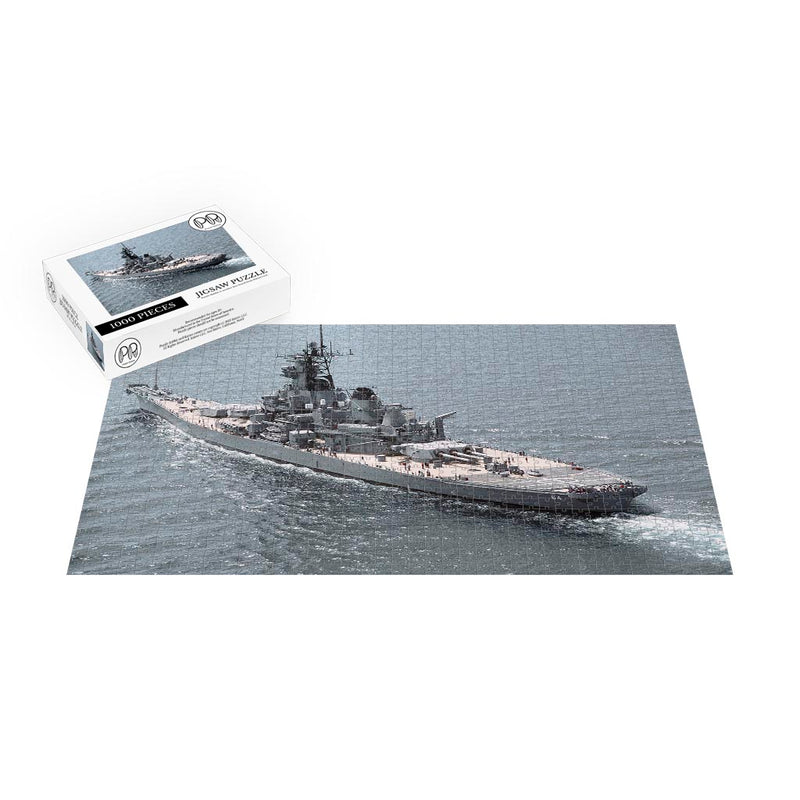 Battleship USS Wisconsin (BB 64) Underway In The Gulf of Mexico Jigsaw Puzzle