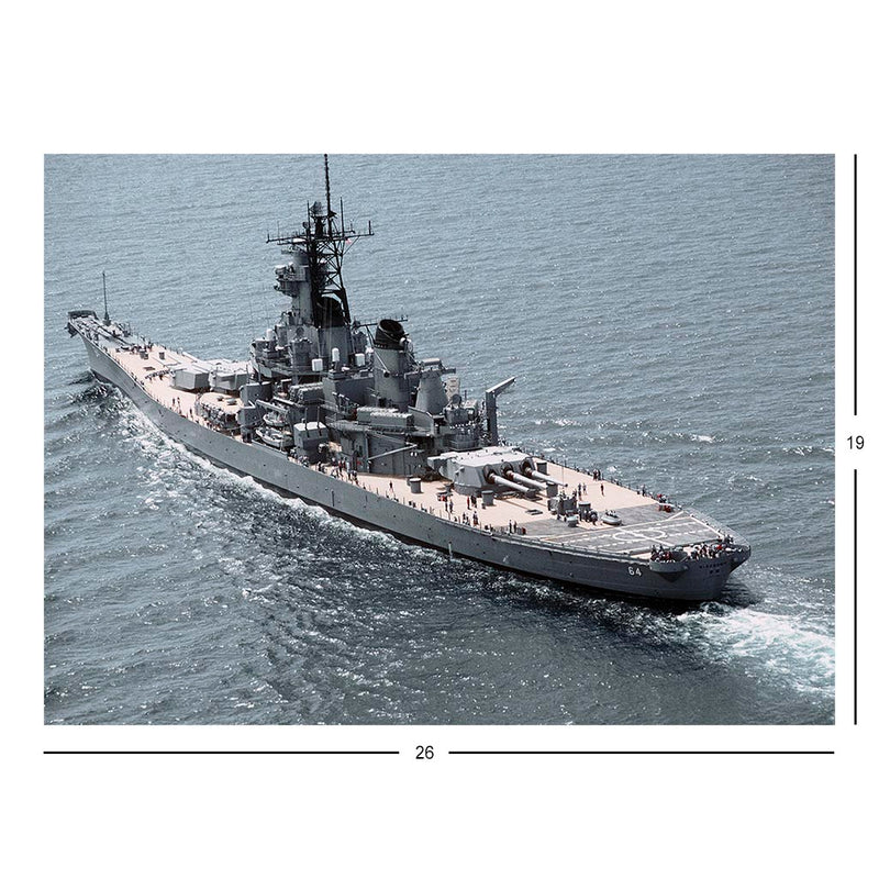 Battleship USS Wisconsin (BB 64) Underway In The Gulf of Mexico Jigsaw Puzzle