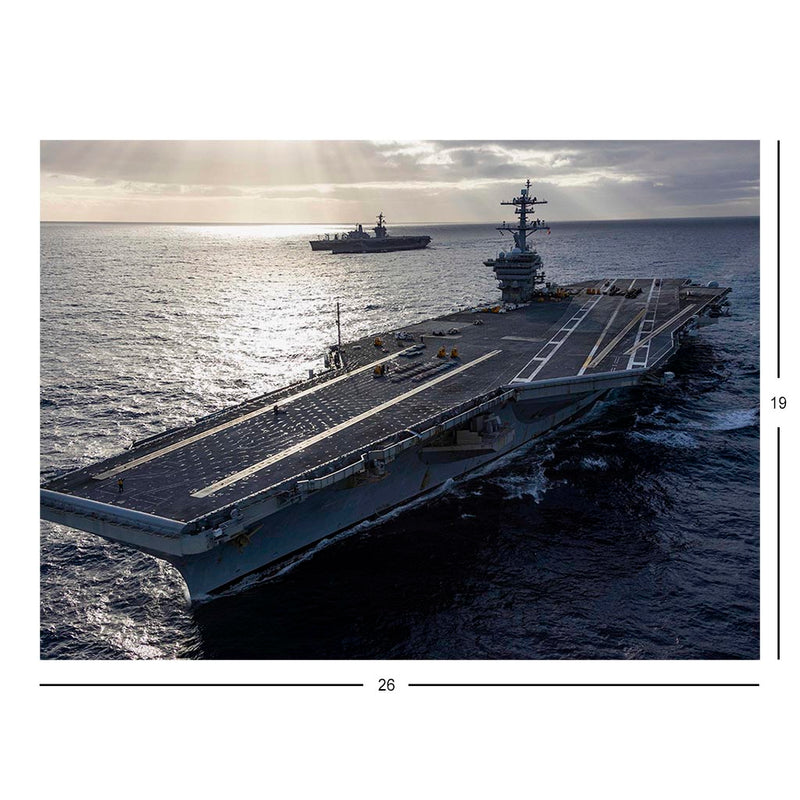 Aircraft Carrier USS Abraham Lincoln (CVN 72) with USS Carl Vinson (CVN 70) Jigsaw Puzzle