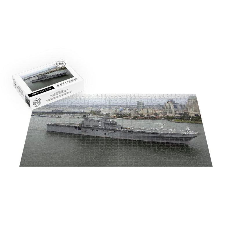Amphibious Assault Ship USS Belleau Wood (LHA 3) Sails Through San Diego Harbor Jigsaw Puzzle