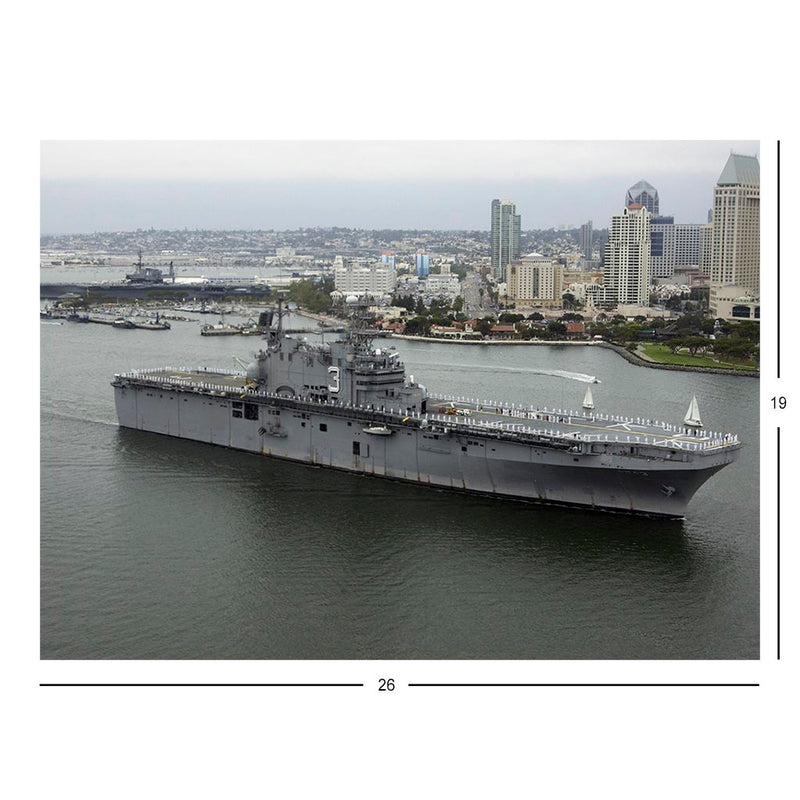 Amphibious Assault Ship USS Belleau Wood (LHA 3) Sails Through San Diego Harbor Jigsaw Puzzle