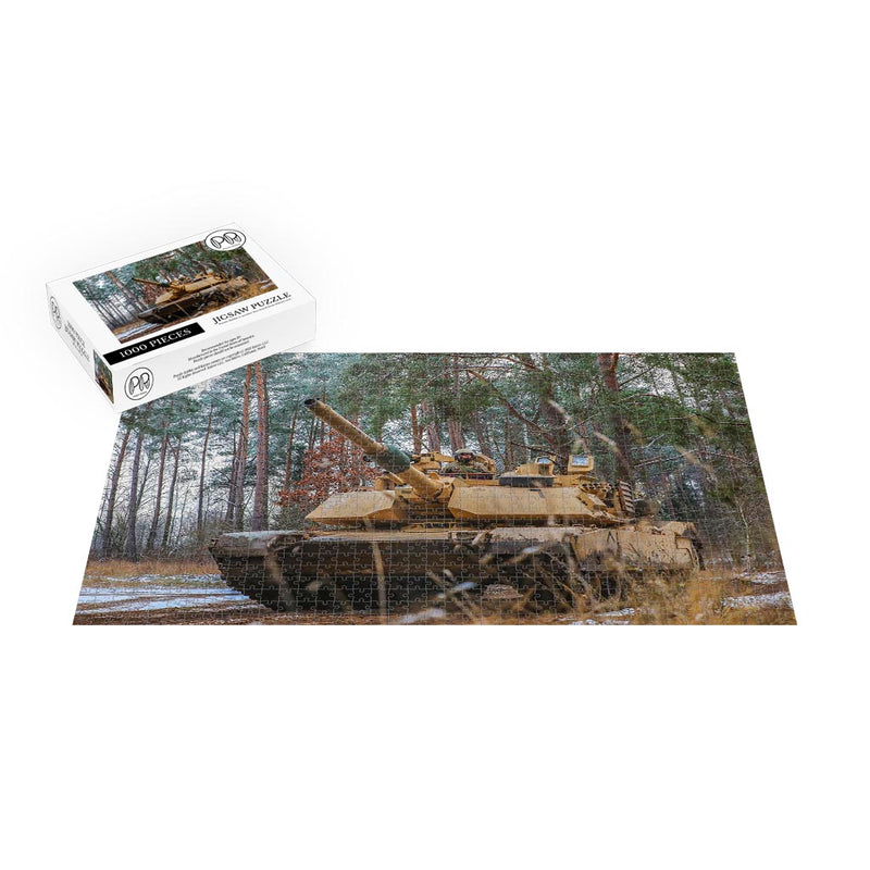 Army M1 Abrams Tank Trains in Poland During Bull Run Training Exercise Jigsaw Puzzle