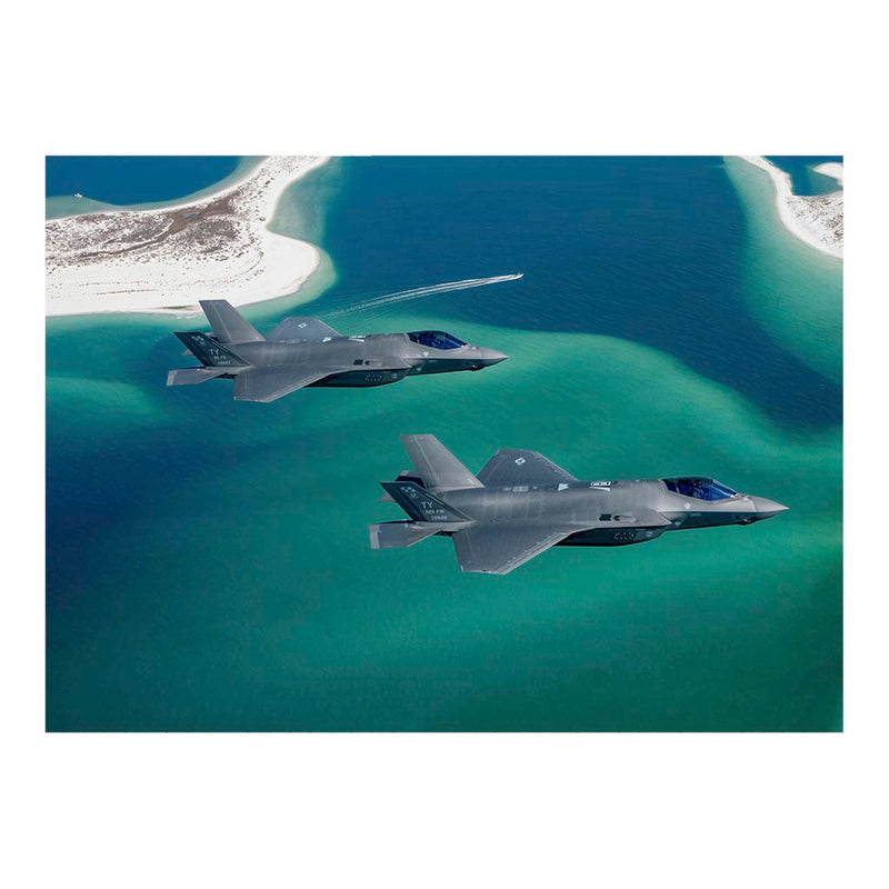 F-35A Lightning IIs From Tyndall Air Force Base, FL Fly Over The Gulf of Mexico Jigsaw Puzzle