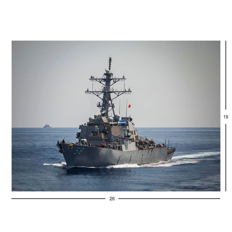 Guided-missile destroyer USS Laboon (DDG 58) Conducts A Replenishment-at-Sea in the Atlantic Ocean Jigsaw Puzzle