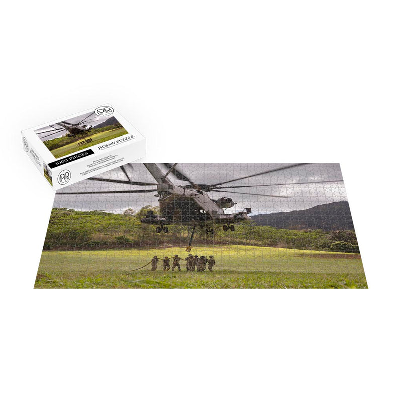 Marines Sling Load CH-53E Super Stallion at Schofield Barracks, HI Jigsaw Puzzle