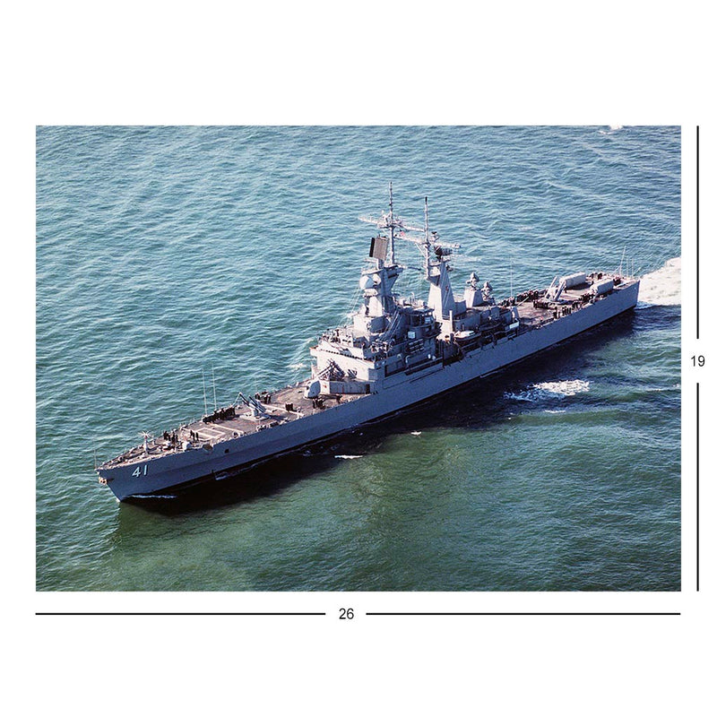 Nuclear-powered Guided Missile Cruiser USS Arkansas (CGN-41) underway in San Francisco Bay, CA, Jigsaw Puzzle