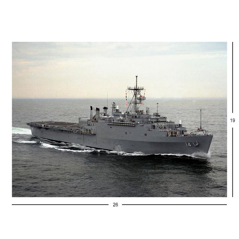 Amphibious Transport Dock Ship USS Trenton (LPD-14) Underway In The Atlantic Ocean Jigsaw Puzzle