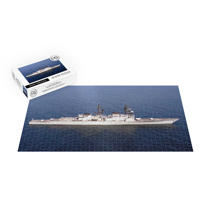 An Elevated Starboard Beam View Of Destroyer USS Paul Foster (DD 964) Jigsaw Puzzle
