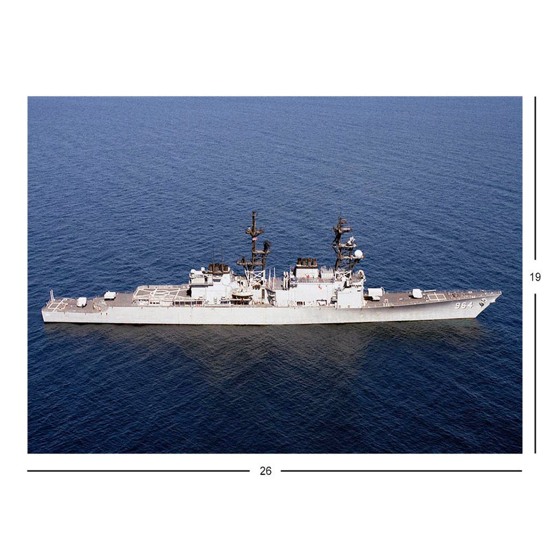 An Elevated Starboard Beam View Of Destroyer USS Paul Foster (DD 964) Jigsaw Puzzle