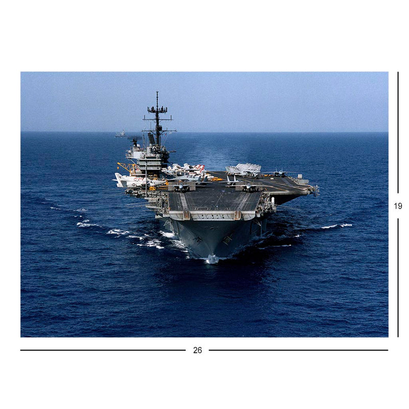 Elevated Bow View of Aircraft Carrier USS Saratoga (CV 60) Underway Jigsaw Puzzle
