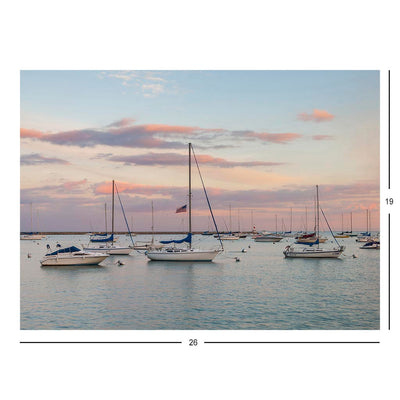 An Autumn Dawn At Monroe Harbor, Chicago, IL Jigsaw Puzzle