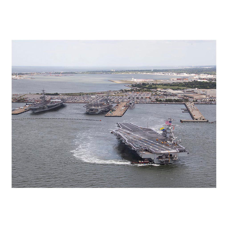 Aircraft Carrier USS Gerald R. Ford (CVN 78) Departs Naval Station Norfolk Jigsaw Puzzle