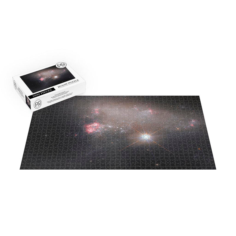 Hubble Telescope Image of Galaxy Arp 263 And Stellar Photobomber The Bright Star BD+17 2217 Jigsaw Puzzle