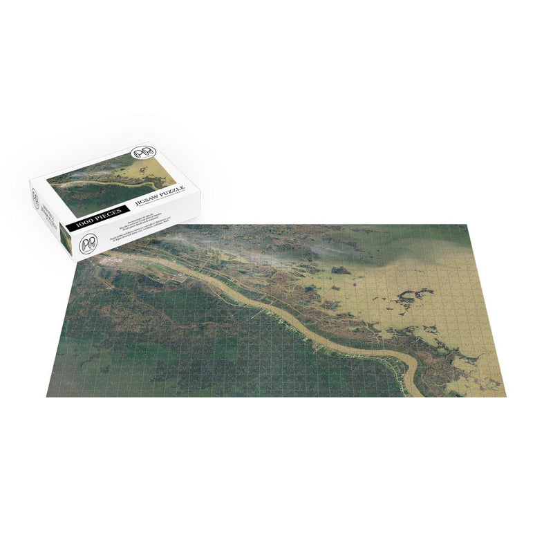 Landsat 8 Image of Mardi Gras Canal Along Mississippi River Jigsaw Puzzle
