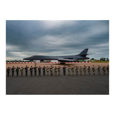 9th Expeditionary Bomb Squadron Salute Their Commander at RAF Fairford, United Kingdom Jigsaw Puzzle