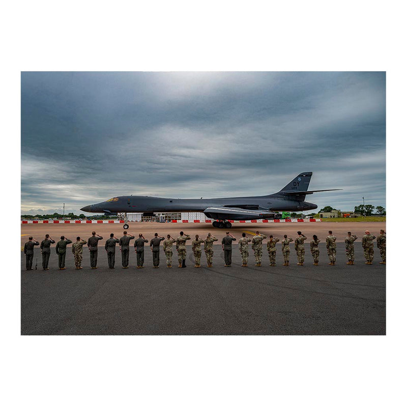 9th Expeditionary Bomb Squadron Salute Their Commander at RAF Fairford, United Kingdom Jigsaw Puzzle
