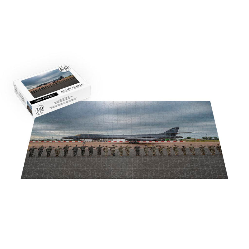 9th Expeditionary Bomb Squadron Salute Their Commander at RAF Fairford, United Kingdom Jigsaw Puzzle