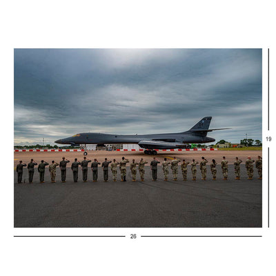 9th Expeditionary Bomb Squadron Salute Their Commander at RAF Fairford, United Kingdom Jigsaw Puzzle