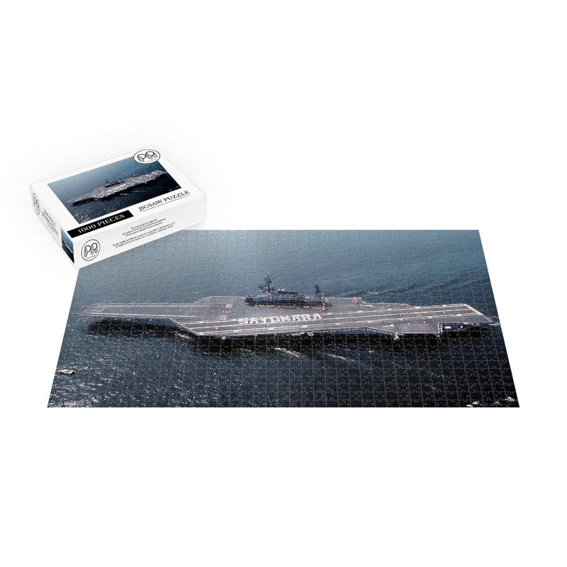 Aircraft carrier USS Midway (CV 41) Heads Out To Sea From Yokosuka, Japan Jigsaw Puzzle