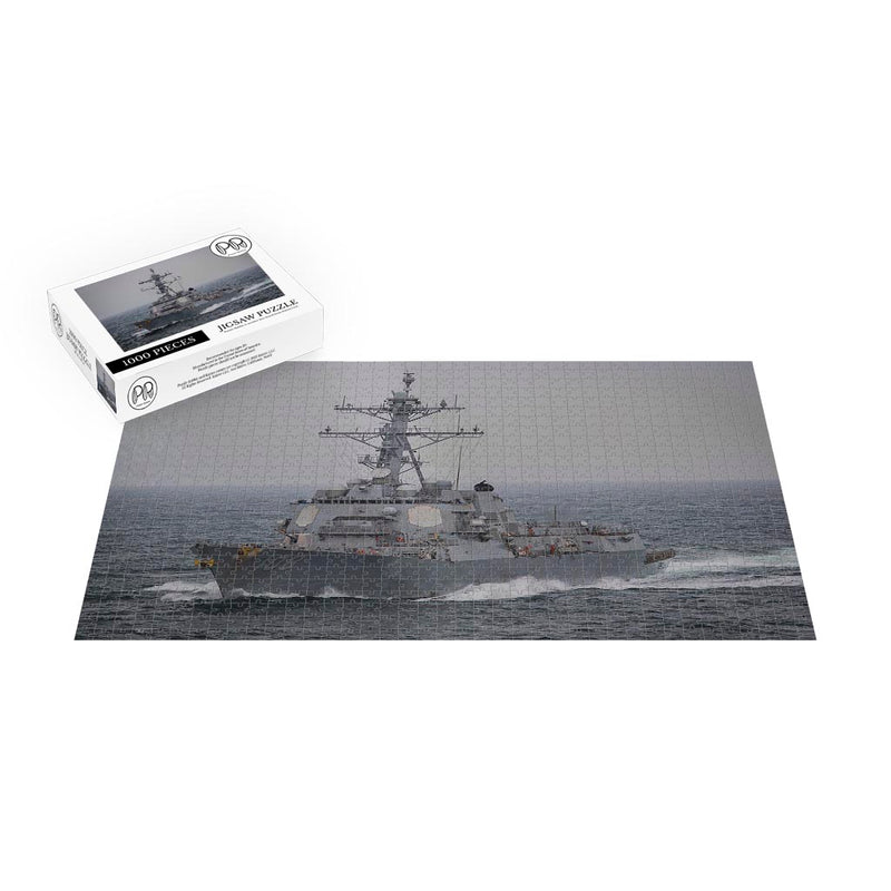 Guided-missle Destroyer USS Wayne E. Meyer (DDG 108) Steams in Formation Jigsaw Puzzle