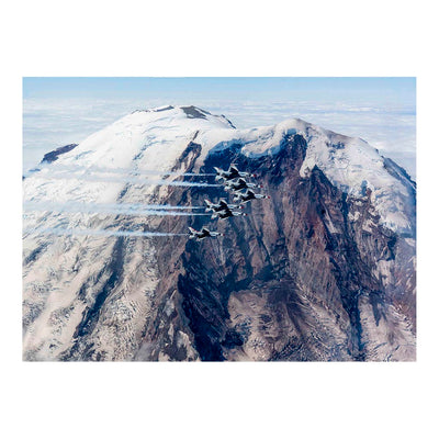 Thunderbirds Demonstration Squadron Fly Over Mount Rainier, WA Jigsaw Puzzle
